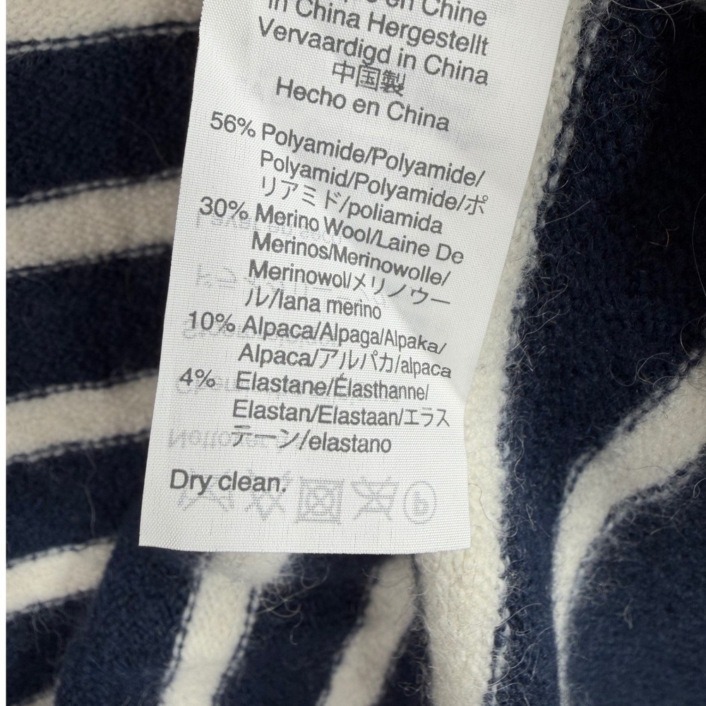 New Madewell Striped Wool/Alpaca Blend Open Cardigan size Medium Blue/White - Picture 3 of 7